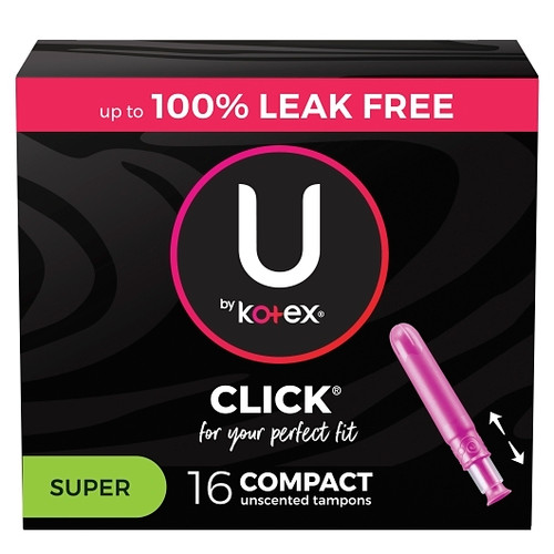 U By Kotex Super Premium Tampons, 16 Count, 8 Per Case